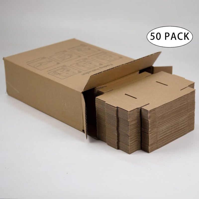 SUNLPH 50 Pack 4x4x1 Inches Small Shipping Boxes, Brown Corrugated Cardboard Boxes, Moving Mailing Packing Box - Image 5
